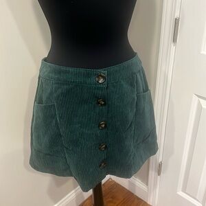 TOPSHOP Green courderoy skirt
